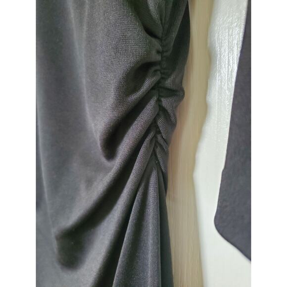 David Meister V-Neck Flattering Gathered Classic Black Cocktail Dress Size 12 - Picture 8 of 12